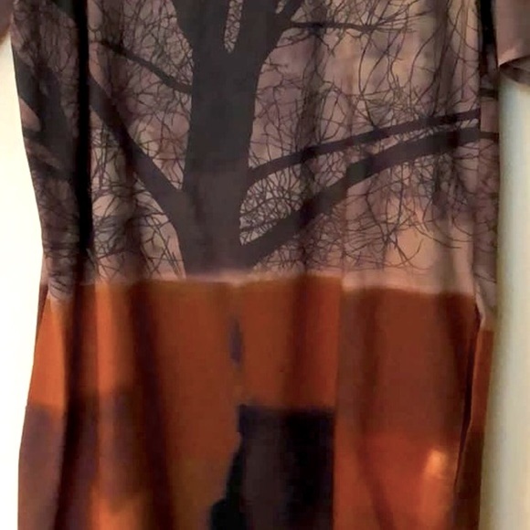 Huis Clos Dress Hand Painted Loose Fit Short Sleeve Baggy Slouchy Artistic 6 - Picture 6 of 8